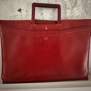 👜 Vintage Mark Cross Red Leather Briefcase / Laptop Bag
